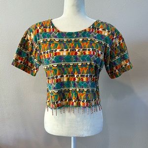 Wild Vintage Fringe Crop Tee! S/M